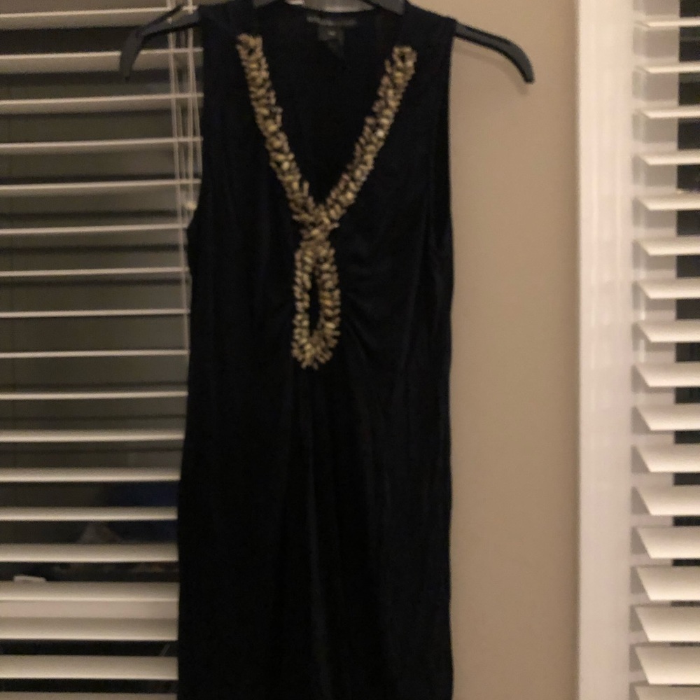 Beaded Navy short sleeve top Size PM (Like New)